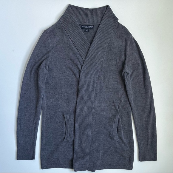 Barefoot Dreams Cozychic Ultra Lite Knit Open Cardigan Sweater Gray Size Medium - Picture 16 of 16